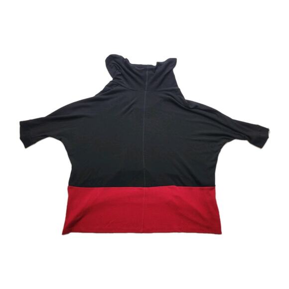 Karen Kane NWT 4L43176 Red/Black Contrast Cowl Neck Stretch Knit Tunic Sweater - Picture 12 of 13